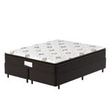 Cama Box Colchão Casal Queen Molas Ensacadas Granville Pillow Top 158x198x66cm Marrom / Branco Probel - Suporta até 110kg por Pessoa