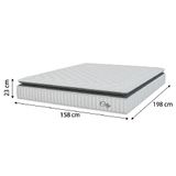 Cama Box Colchão Casal Queen Molas Ensacadas City Pillow Top 158x188x61cm Hellen Branco / Cinza - Suporta até 110kg por Pessoa