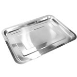 Bandeja Inox Rasa Retangular 36 X 27 Multi Uso Servir Peq