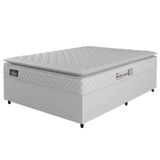 Cama Box Casal Queen Colchão Espuma D33 Pillow Top New Millenium 158x198x57cm Branco Hellen