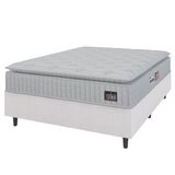 Cama Box Casal Queen Colchão Espuma D33 Pillow Top Van Gogh 158x198x67cm Branco Hellen