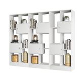 Livreiro Com Nicho E 2 Portas Branco Kit Com 3 - Fdecor