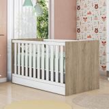 Berço Mini Cama Doce Sonho Qmovi Carvalho Rústico/branco