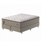 Cama Box Colchão Casal Queen Molas Guarda-Costas Max Pillow Top 158x198x78cm Bege/Branco Probel - Suporta até 180kg por pessoa