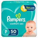 Fralda Descartável Pampers Confort Sec P 50 Unidades