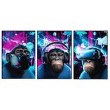 Quadros Decorativos Os Macacos 3 Unidades-no