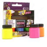 Tinta Para Tecido Art Teen - Acrilex C/ 6 Cores Neon 15Ml