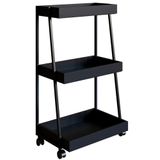 Carrinho Organizador Multiuso 03 Prateleiras P1032 Preto Pp Milani Store Preto