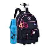 Mochila Carrinho Luluca Com Garrafa Térmica Bolsa Escolar