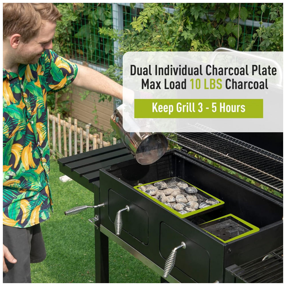 Churrasqueira A Carvão Com Bandeja De Cinzas De Fácil Limpeza E