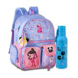 Mochila Costas Luluca Escolar Infantil Com Garrafa Térmica