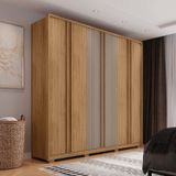 Guarda-roupa Casal Ripado 6 Portas 4 Gavetas E Pés Suburban Espresso Móveis Buriti/fendi