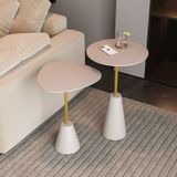 Conjunto Mesa De Canto Napoli Metal 65cm X 40cm X 40cm Fendy / Dourado
