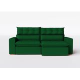 Sofá 190cm Retrátil Reclinável Molas Ensacadas Verde