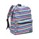 Mochila Costas Escolar Juvenil Colegial Faculdade Feminina Bolso Frontal Estampa Listras Menina