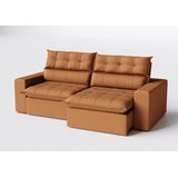 Sofá 190cm Retrátil Reclinável Molas Ensacadas Terracota