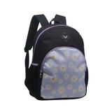 Mochila Escolar Grande Preta Lilás Bolso Frontal Lateral Colorida Fundamental Médio Faculdade Menina