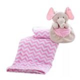Manta Bebê Naninha Pelúcia Microfibra Macio Elefante Rosa
