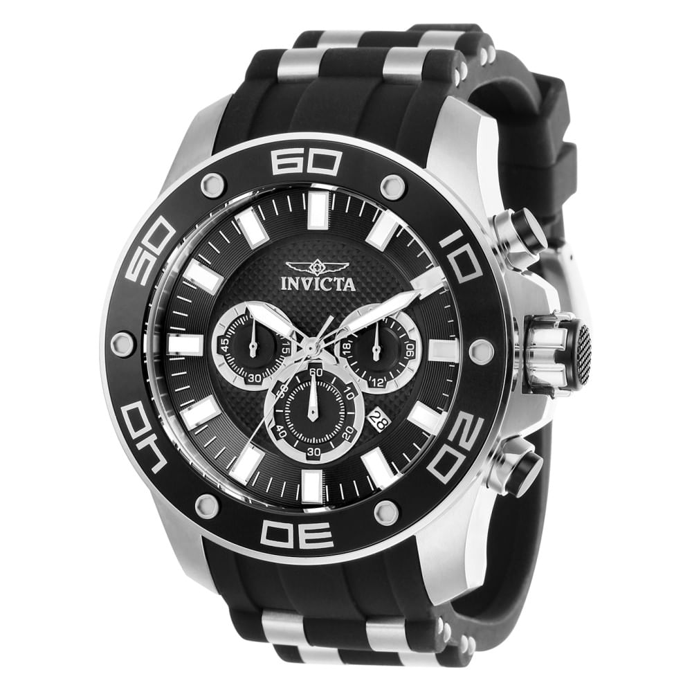 Relógio Masculino Pro Diver Scuba, Invicta 26084, Preto E Prata