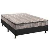 Cama Box Casal: Colchão Molas Paropas Masterpocket Ensacadas Esplêndido + Base Cinza(138x188)