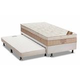 Cama Box C/auxiliar Solteiro: Colchão Ortobom Nanolastic Elegant + Base Crc Courano Branco(88x188)