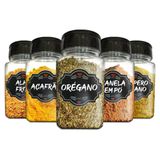 Pote Tempero Kit 10 Potes+24 Etiquetas Adesivas Q170 Preta