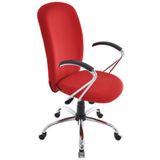 Poltrona Presidente com Braços e Base Linha Lombar Vermelho