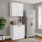 Cozinha Compacta 2 Peças 100% Mdf Com Tampo Americana Branco