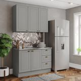 Cozinha Compacta 2 Peças 100% Mdf Americana Cinza