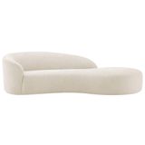 Divã Recamier Orgânico França 140cm Lado Direito Bouclé Cor Cinza