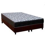 Cama Box Queen: Colchão Espuma Ortobom D33-ep Fort Tech Iso 100 + Base Crc Courano Brown(158x198)