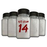 Pote Tempero Kit 14 Potes+24 Etiquetas Adesivas Q170 Preta