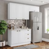 Cozinha Compacta 3 Peças 100% Mdf Com Tampo Americana Branco Hp
