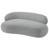 Divã Recamier Luxo Decorativo Canadá 180cm Lado Direito Bouclé - Amarena Móveis Cor Cinza
