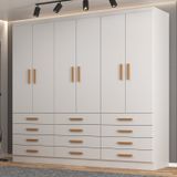 Guarda-roupa 6 Portas E 12 Gavetas New Mônaco Branco