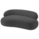 Divã Recamier Luxo Decorativo Canadá 150cm Lado Direito Linho - Amarena Móveis Cor Cinza Escuro