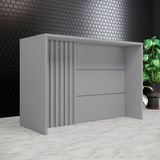 Bancada Ilha Ripado Gourmet Design Contemporâneo Cinza