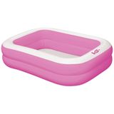 Piscina Inflavel Retangular Rosa 302 Litros Pvc Vg+