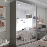 Guarda-roupa Solteiro 100% Mdf Bp Com 2 Portas Espelho Zermatt Urbi