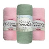 3 Lençol De Berço Com Elástico Malha 2 Rosas 1 Verde