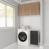 Lavanderia Modulada 2 Peças Sem Tampo Sem Rodapé Ipanema Cabecasa Madeiramadeira Grafite Trama/acácia
