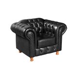 Poltrona Chesterfield Com Capitonê Luís Xv Preto