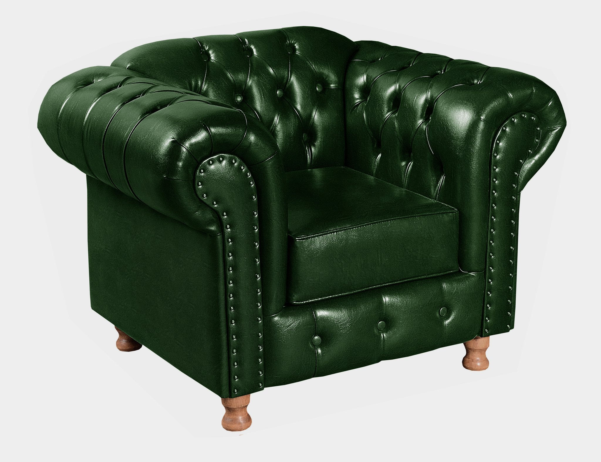 Poltrona Chesterfield Com Capitonê Luís Xv Verde