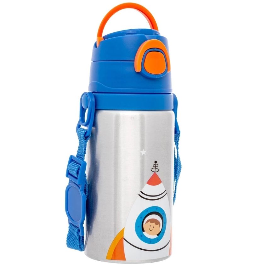 Garrafa De Alumínio Infantil Com Canudo Aventuras Astronauta - Buba - imagem 3