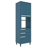 Torre Quente 70cm 2 Portas 3 Gavetas Cozinha Flórida Azul Órion
