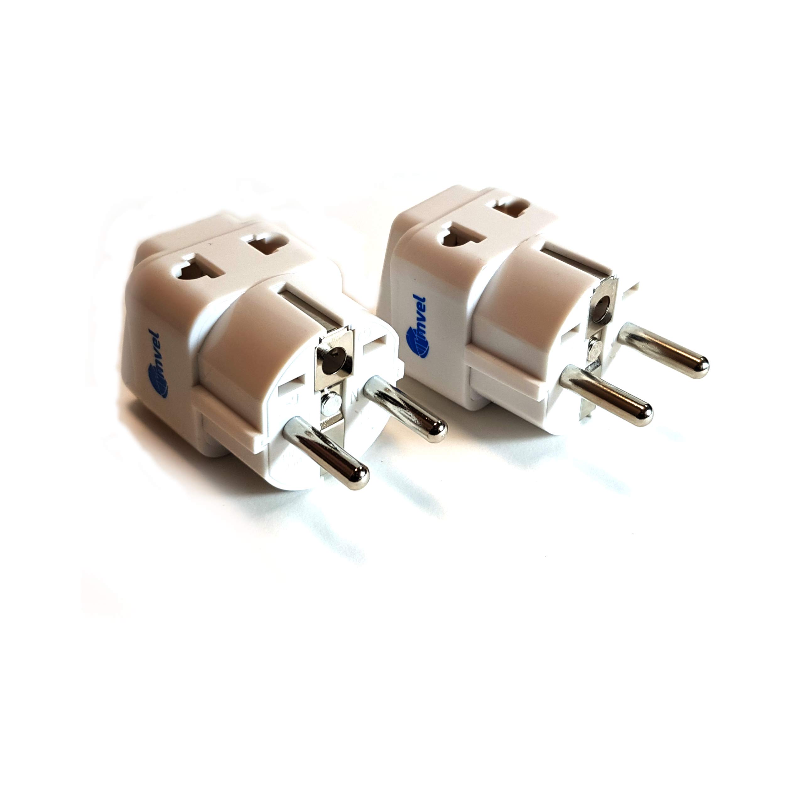 Adaptador De Viagem Tmvel European Power Adapter, Pacote Com 2
