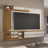 Painel Para Tv Até 65 Polegadas Ripado Com Led Nt 1355 Off White/freijó Trend