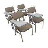 Kit Com 4 Cadeiras Para Auditórios Hotel Smart Cinza
