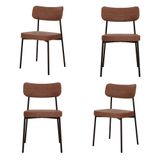 Kit 4 Cadeiras Para Sala De Jantar Mona Espresso Móveis Whisky 731/preto