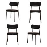 Kit 4 Cadeiras Para Sala De Jantar Mona Espresso Móveis Preto 734/preto